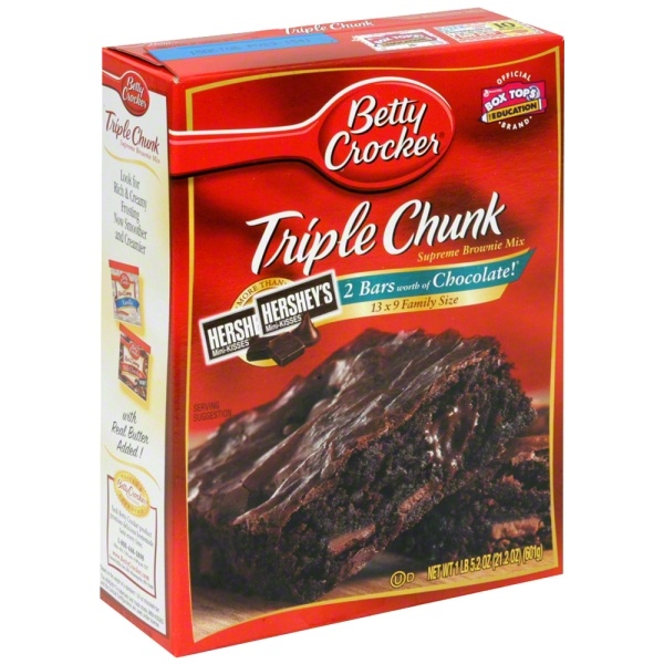 slide 1 of 1, Betty Crocker Supreme Brownie Mix, Triple Chunk, Family Size, 20.8 oz