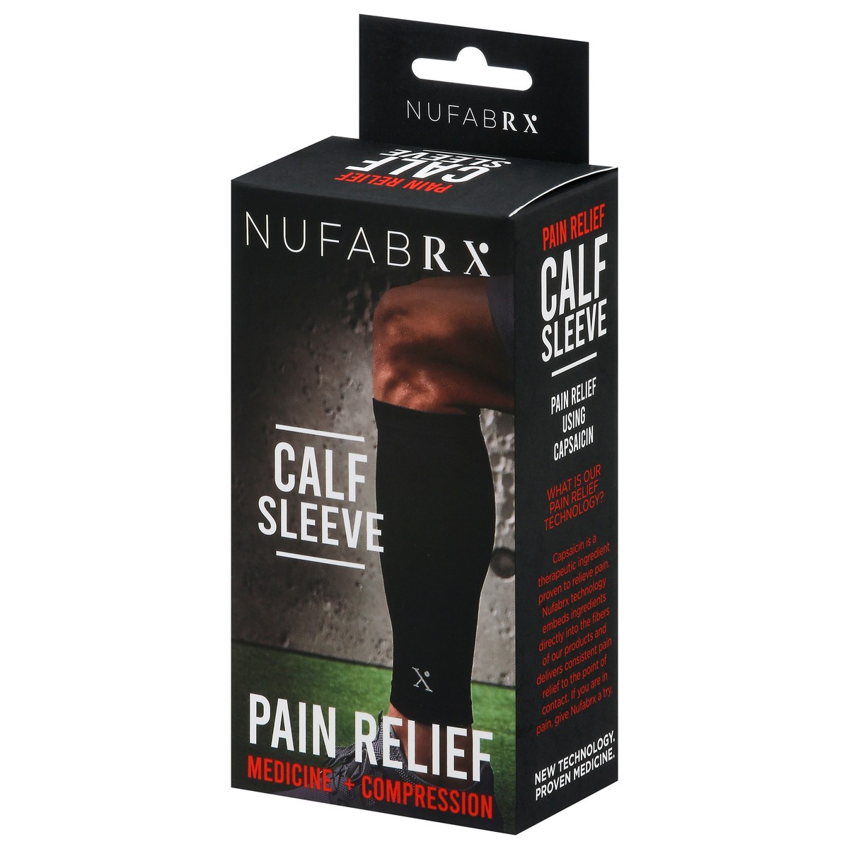 slide 13 of 13, Nufabrx Black Medicine Infused Shin Sleeve One Size Fits Most 1 ea, 1 ct