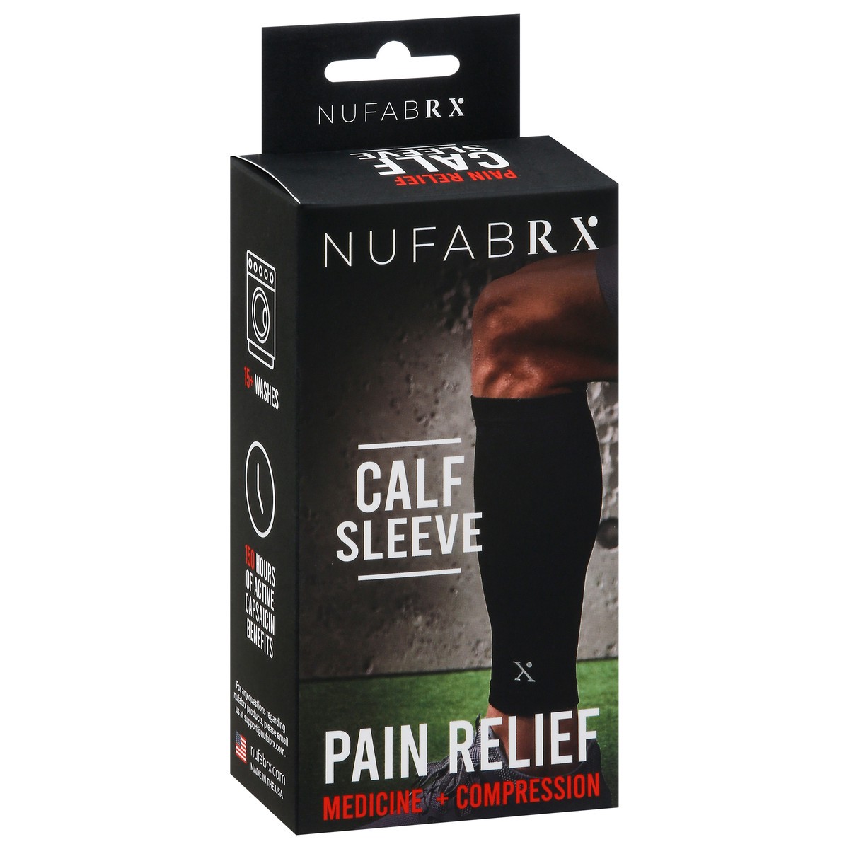 slide 4 of 13, Nufabrx Black Medicine Infused Shin Sleeve One Size Fits Most 1 ea, 1 ct