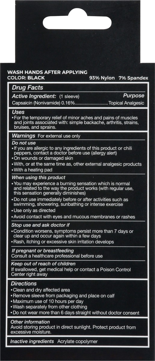 slide 6 of 13, Nufabrx Black Medicine Infused Shin Sleeve One Size Fits Most 1 ea, 1 ct