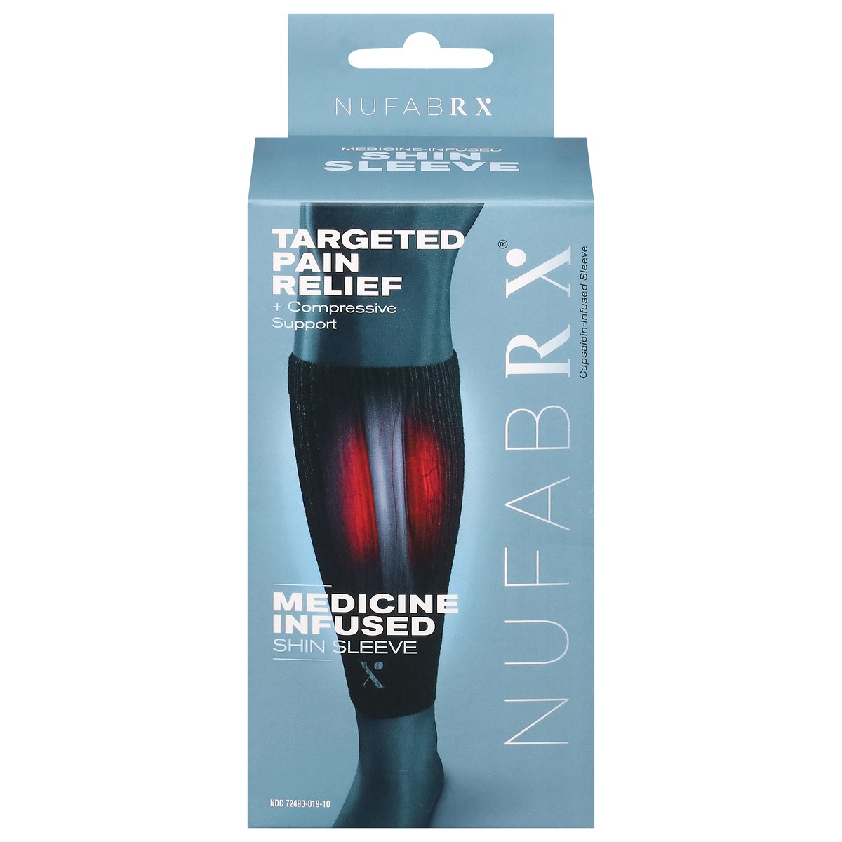 slide 1 of 13, Nufabrx Black Medicine Infused Shin Sleeve One Size Fits Most 1 ea, 1 ct