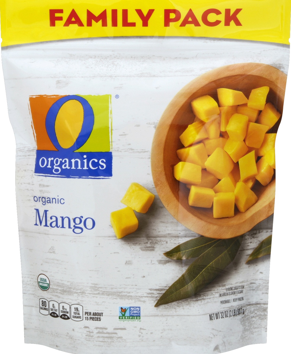 slide 2 of 2, O Organics Mango Family Pack, 32 oz