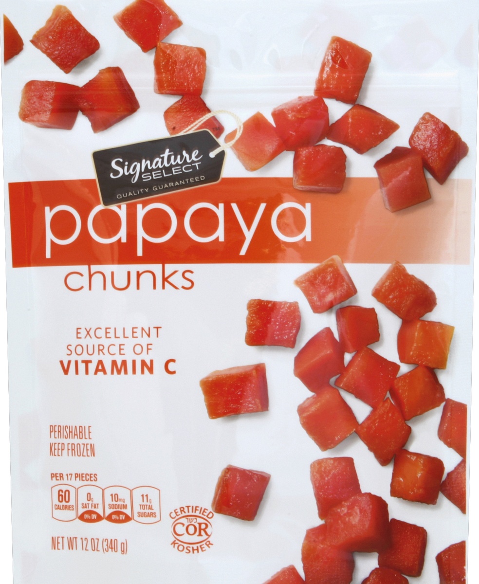 slide 2 of 2, Signature Select Papaya Chunks, 