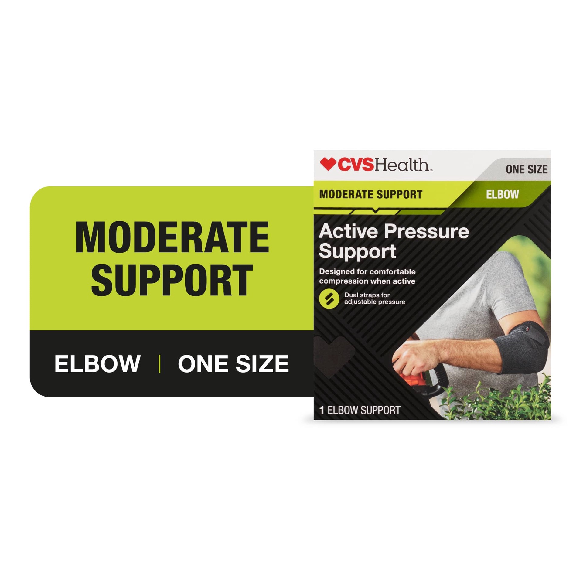 slide 1 of 1, CVS Health Moderate Support Elbow Active Pressure Support, 1 ct