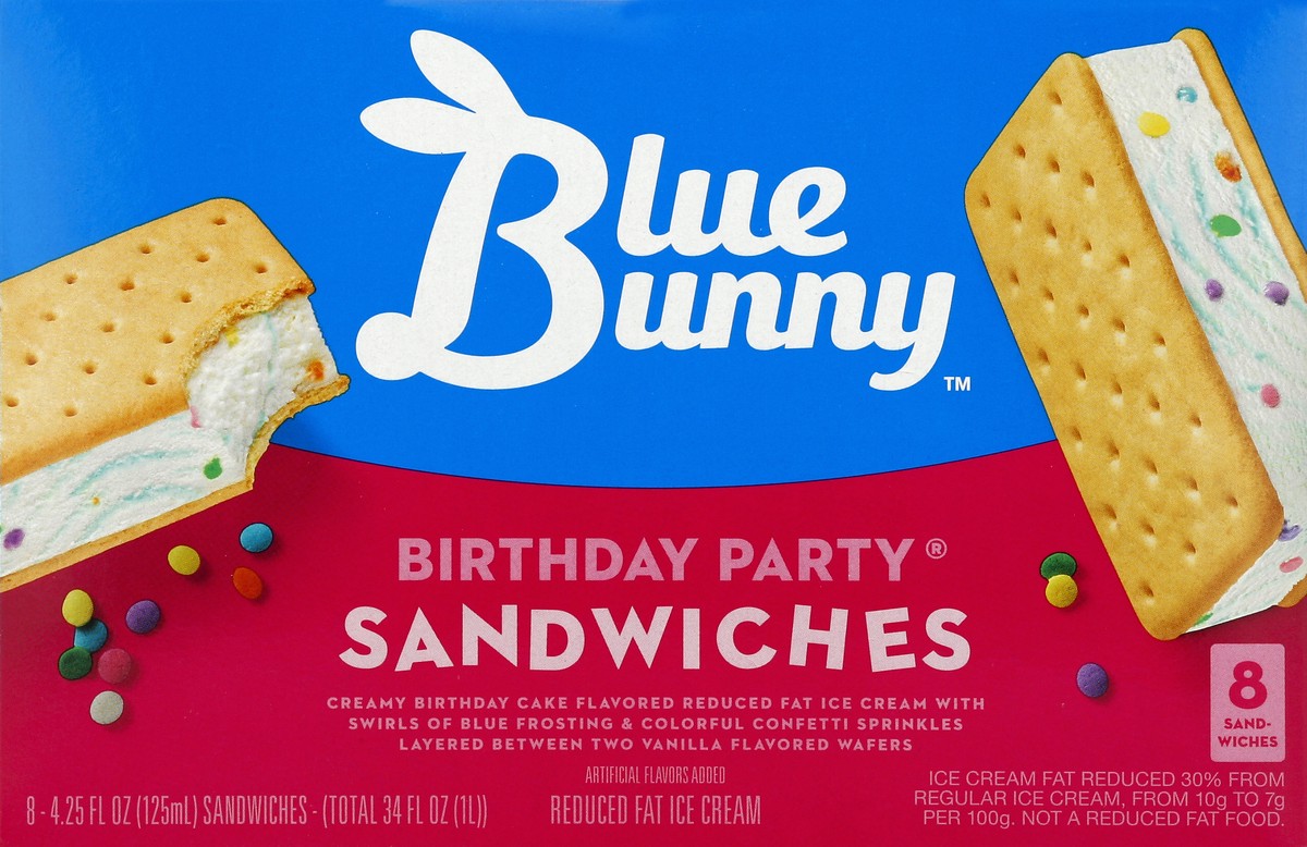 slide 1 of 5, Blue Bunny Sandwiches 8 ea, 8 ct