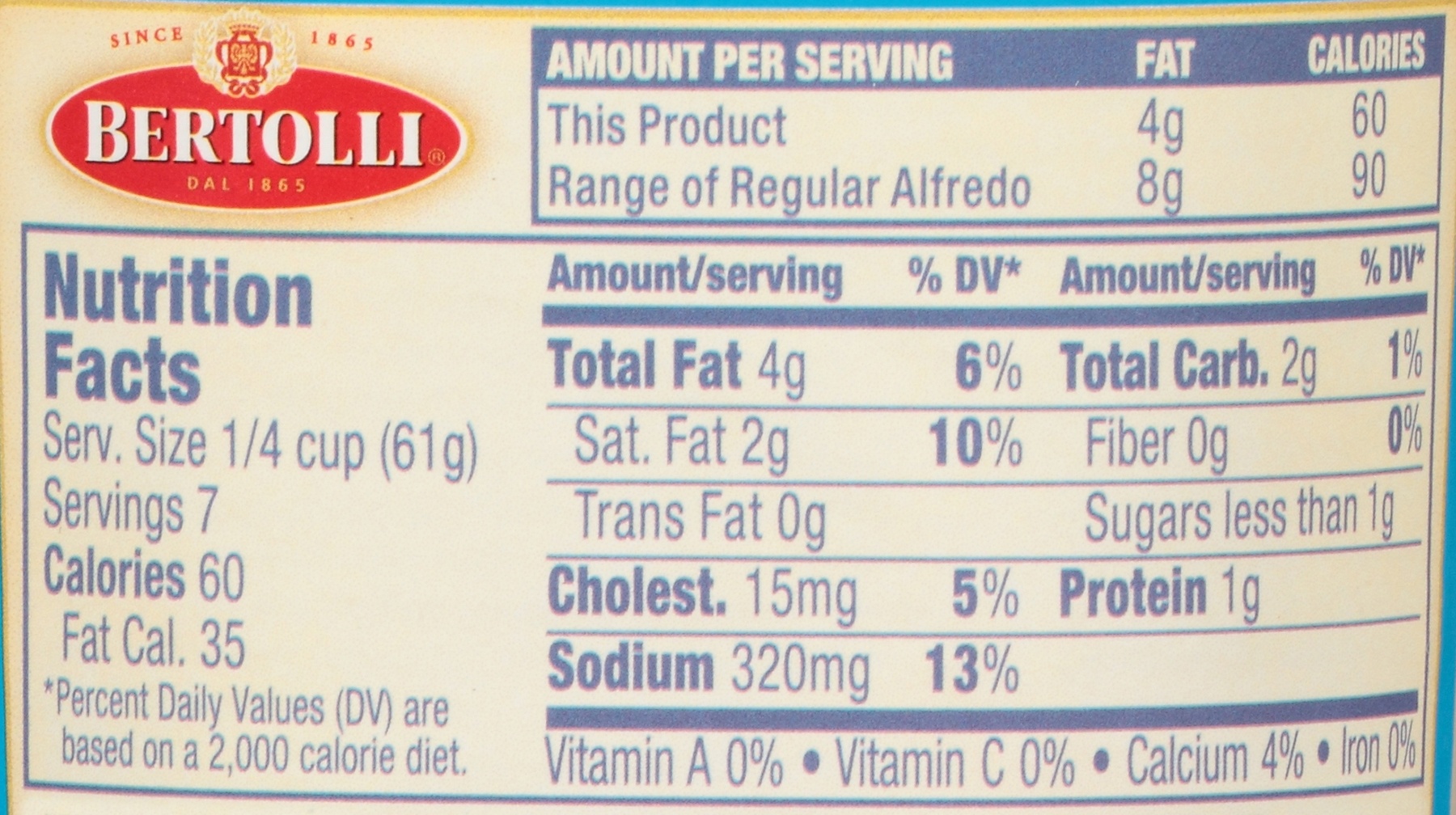 slide 6 of 6, Bertolli Reduced Fat Alfredo Sauce, 15 oz