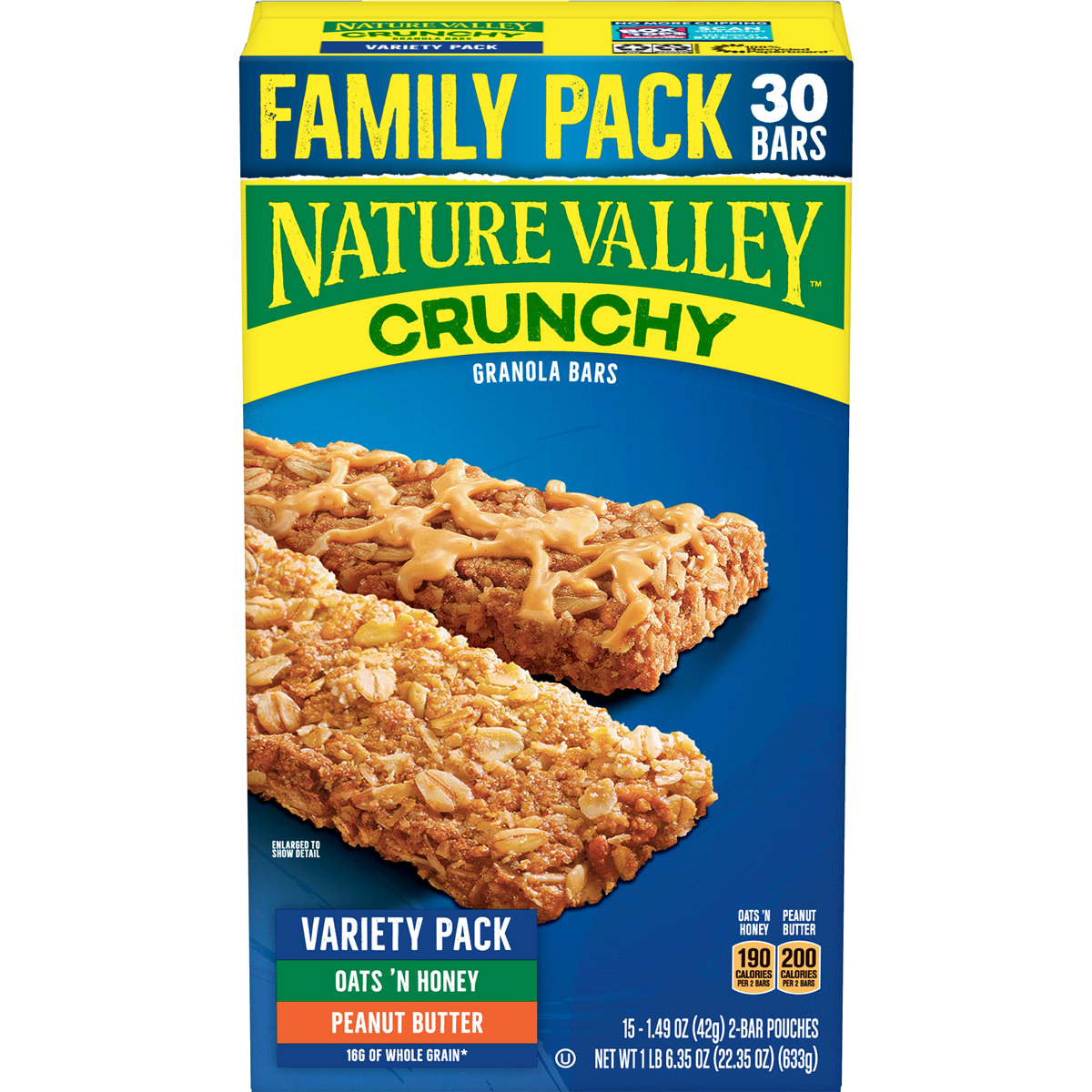 slide 1 of 1, Nature Valley Granola Bars Peanut Butter & Oats'n Honey, 36 ct