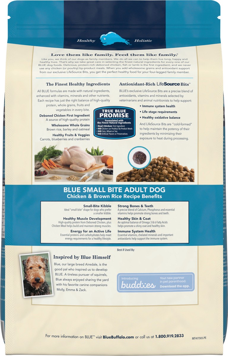 slide 5 of 8, Blue Buffalo Life Protection Formula Natural Adult Small Bite Dry Dog Food, Chicken and Brown Rice 15-lb, 15 lb