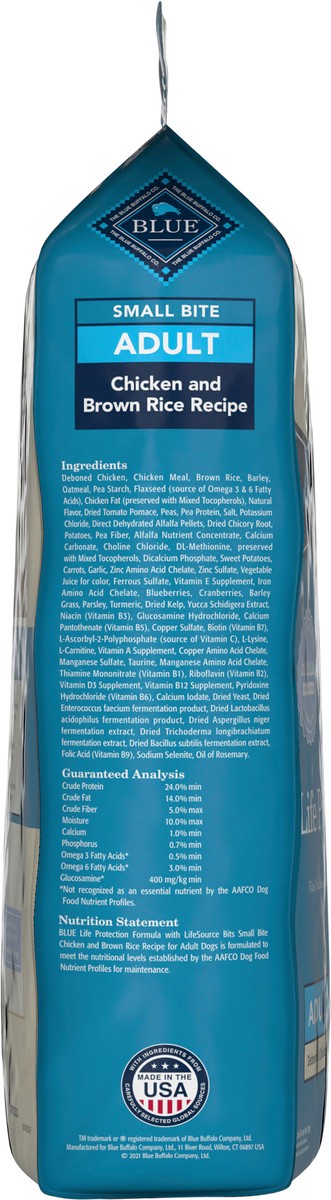 slide 7 of 8, Blue Buffalo Life Protection Formula Natural Adult Small Bite Dry Dog Food, Chicken and Brown Rice 15-lb, 15 lb