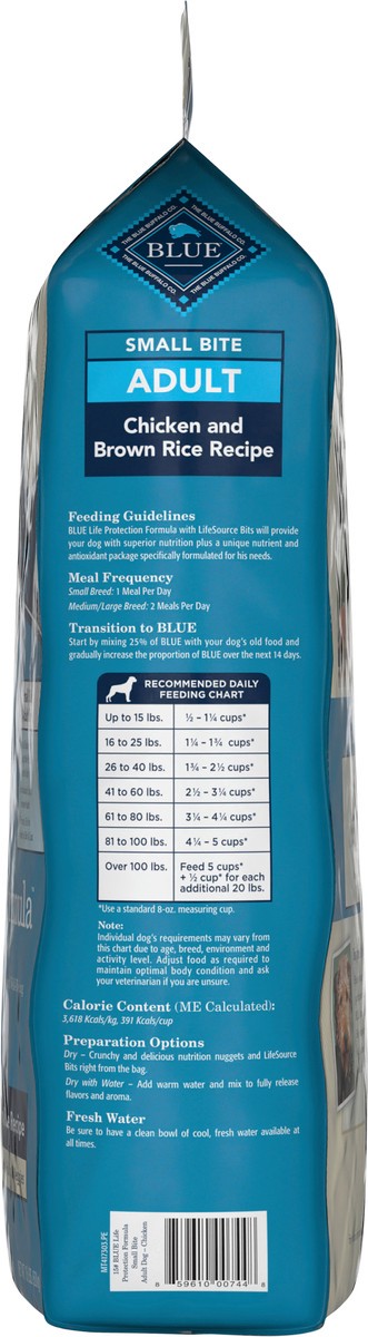 slide 8 of 8, Blue Buffalo Life Protection Formula Natural Adult Small Bite Dry Dog Food, Chicken and Brown Rice 15-lb, 15 lb