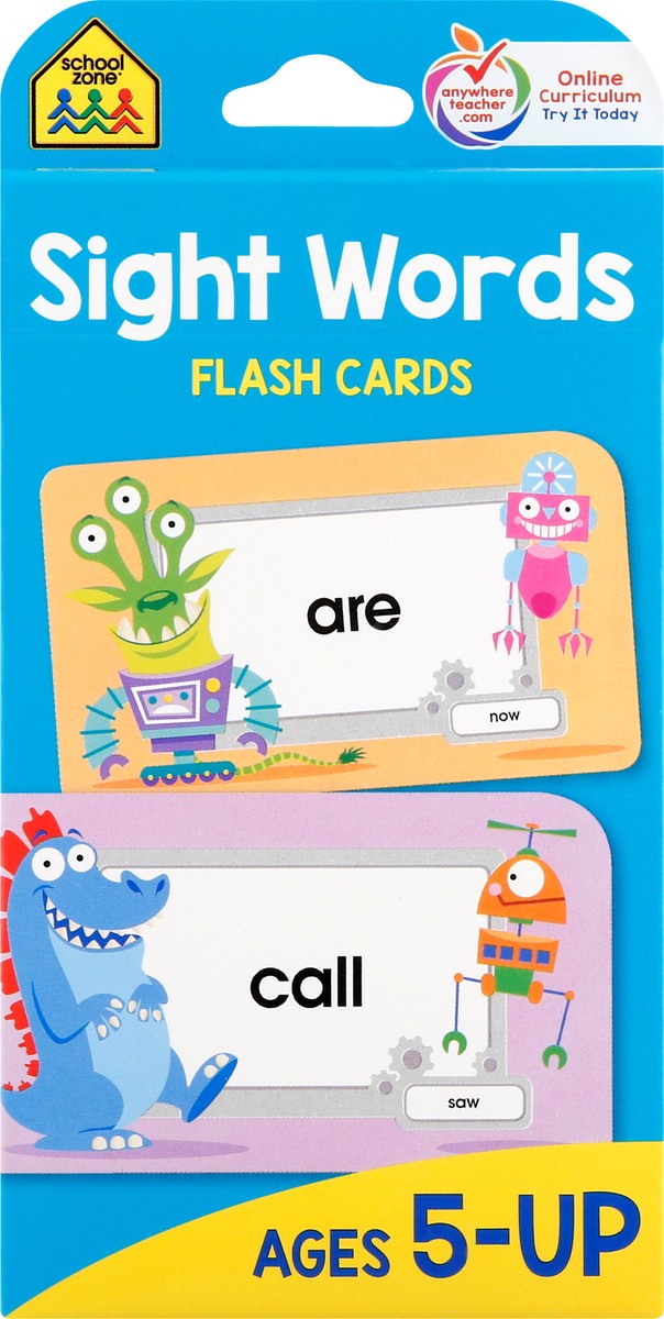 slide 6 of 9, School Zone Beginning Sight Words Flash Cards, 1 ct