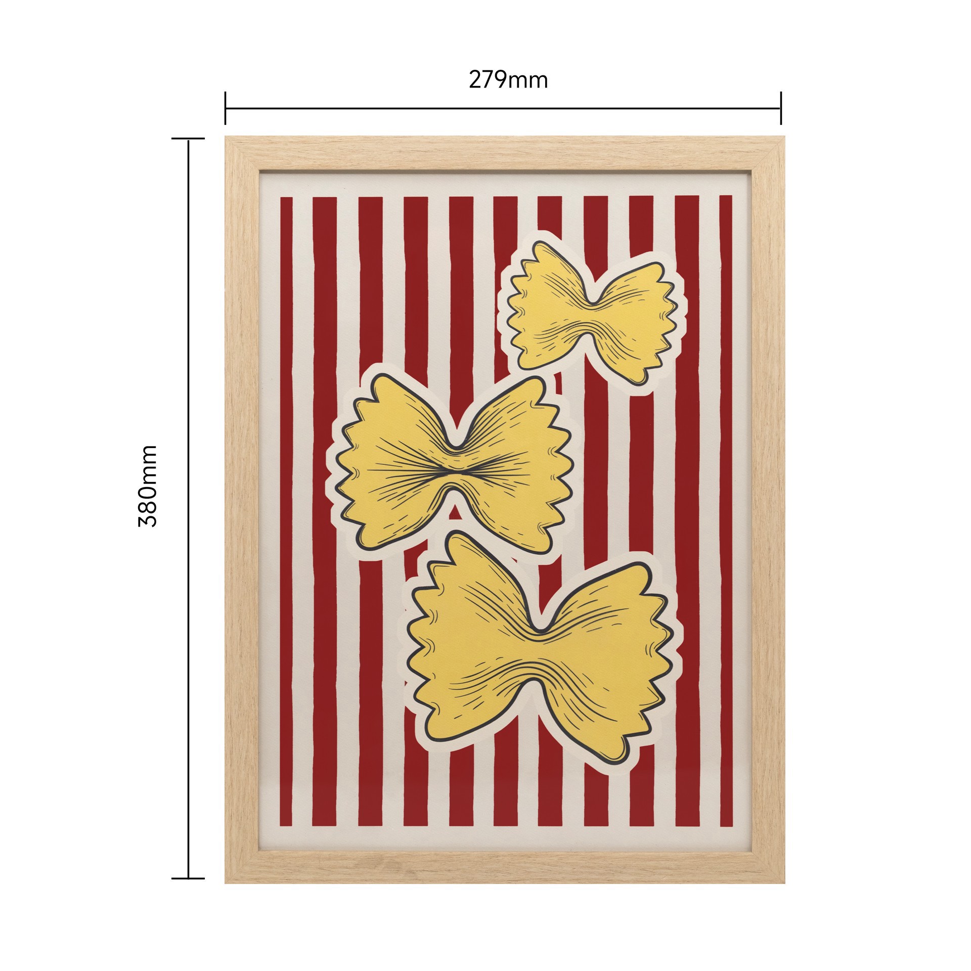 slide 6 of 6, 12" X 16" Yellow Farfalle Pasta Framed Wall Decor By Ashland, 12 in x 16 in