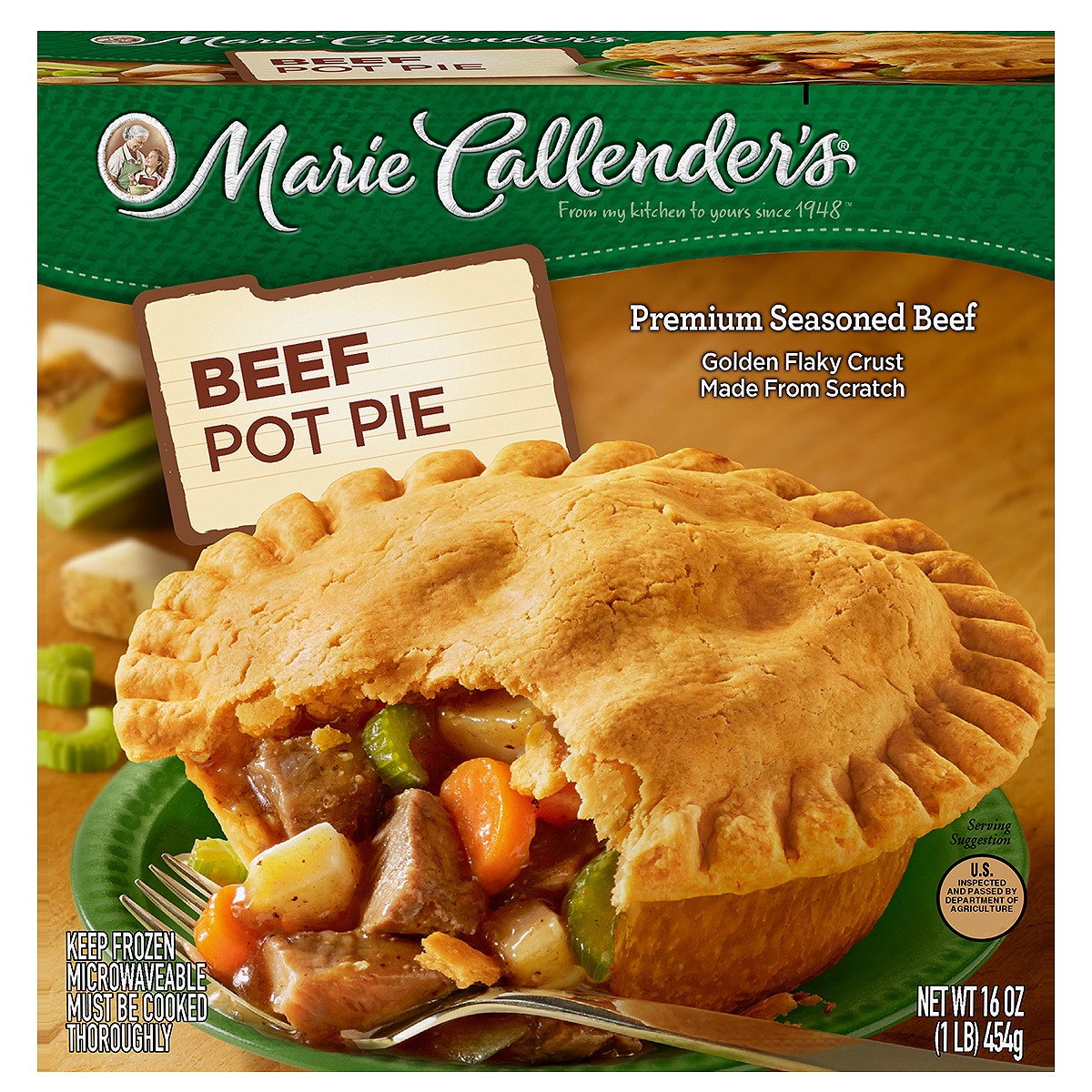 slide 1 of 4, Marie Callender's Frozen Pot Pie Dinner, Beef, 16 Ounce, 16 oz