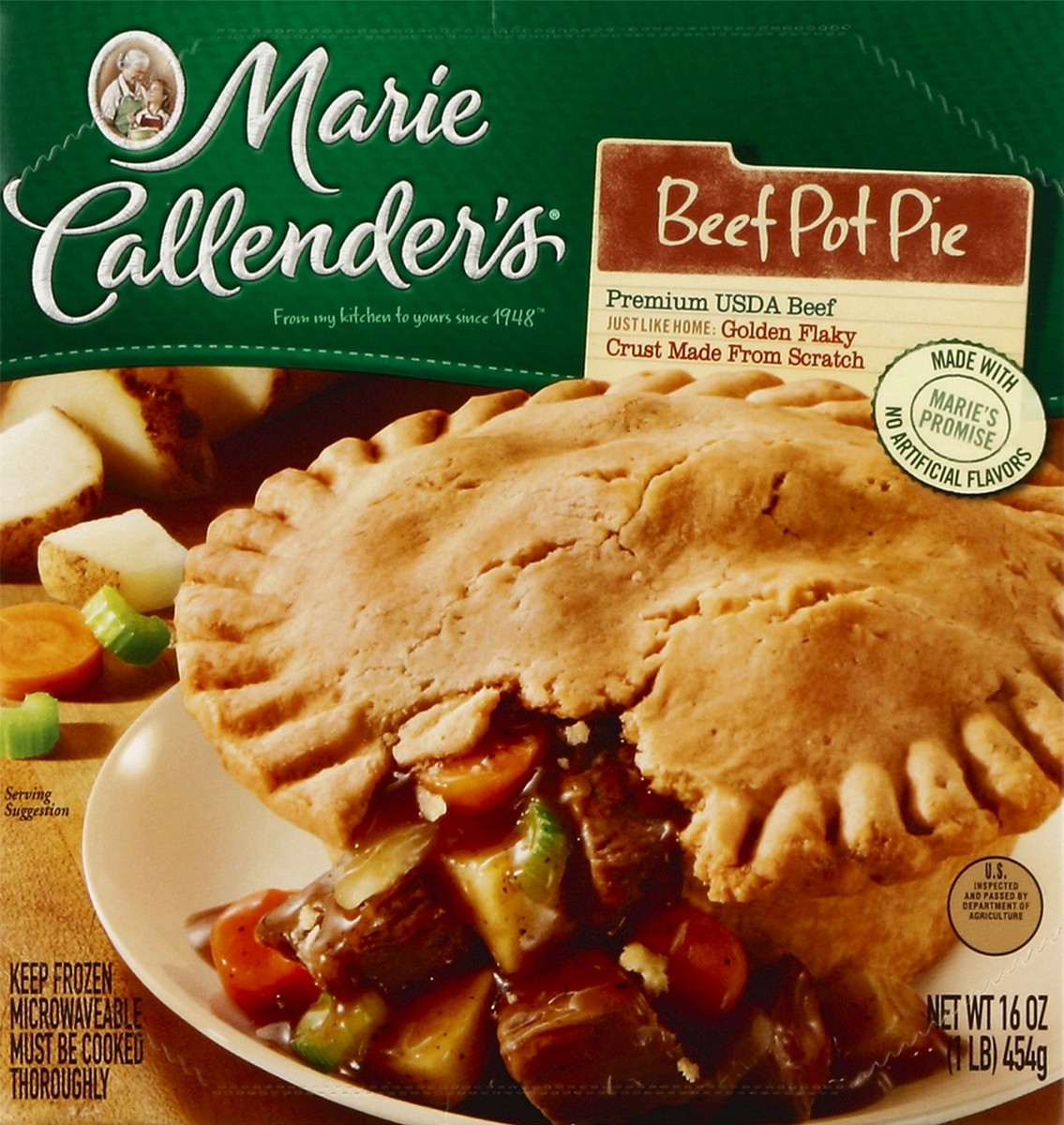 slide 4 of 4, Marie Callender's Frozen Pot Pie Dinner, Beef, 16 Ounce, 16 oz