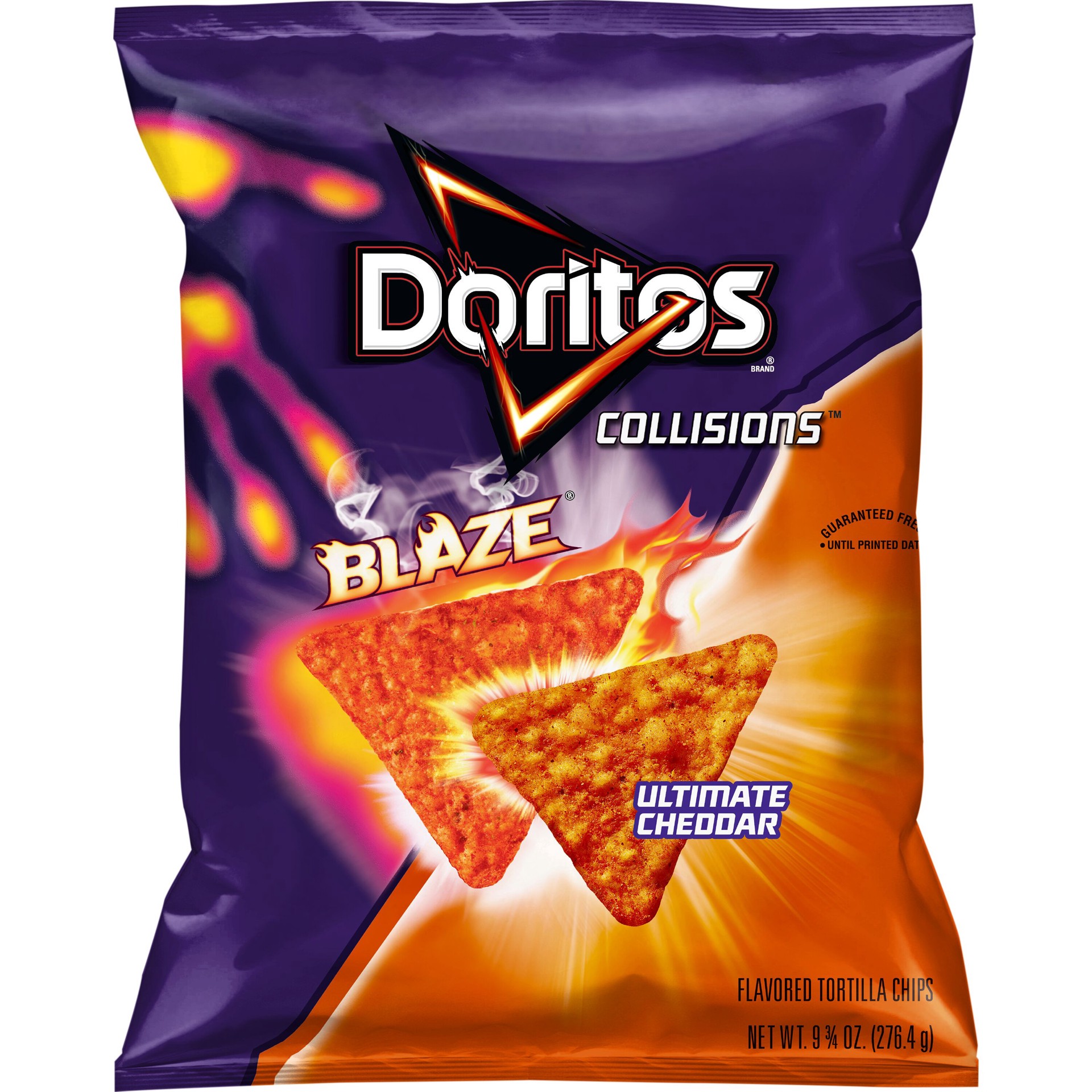 slide 1 of 5, Doritos Collisions Flavored Tortilla Chips Blaze Ultimate Cheddar 9 3/4 Oz, 9.75 oz