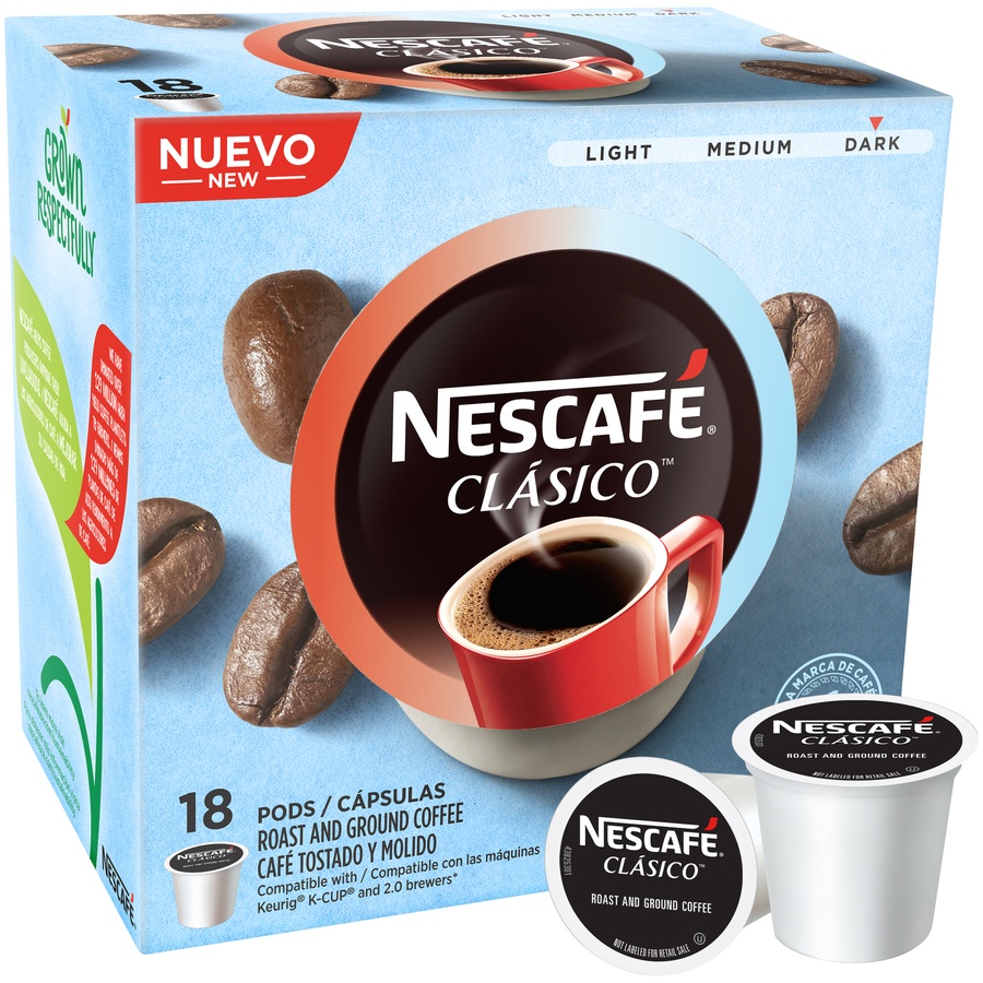 slide 2 of 2, Nescafée Clsico Dark Roast And Ground Coffee Single Serve Pods - 18 ct, 18 ct