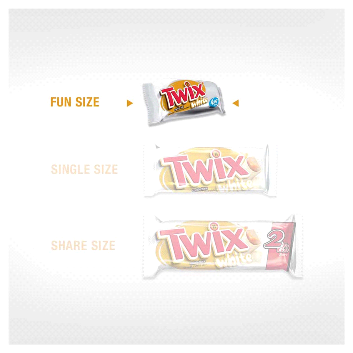 slide 3 of 5, TWIX Caramel White Chocolate Fun Size Cookie Bar Candy 9.7-Ounce Bag, 9 oz