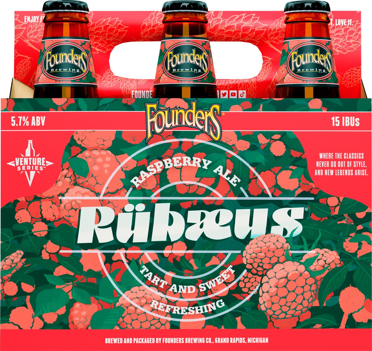 slide 5 of 8, Founders Brewing Co. Brewing Co. Rubaeus Pure Raspberry Ale, 6 ct; 12 fl oz