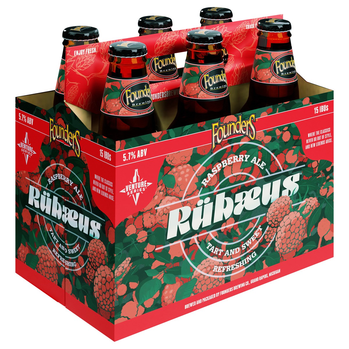 slide 1 of 8, Founders Brewing Co. Rubaeus Fruit Ale 6 pack Bottles, 6 ct; 12 oz