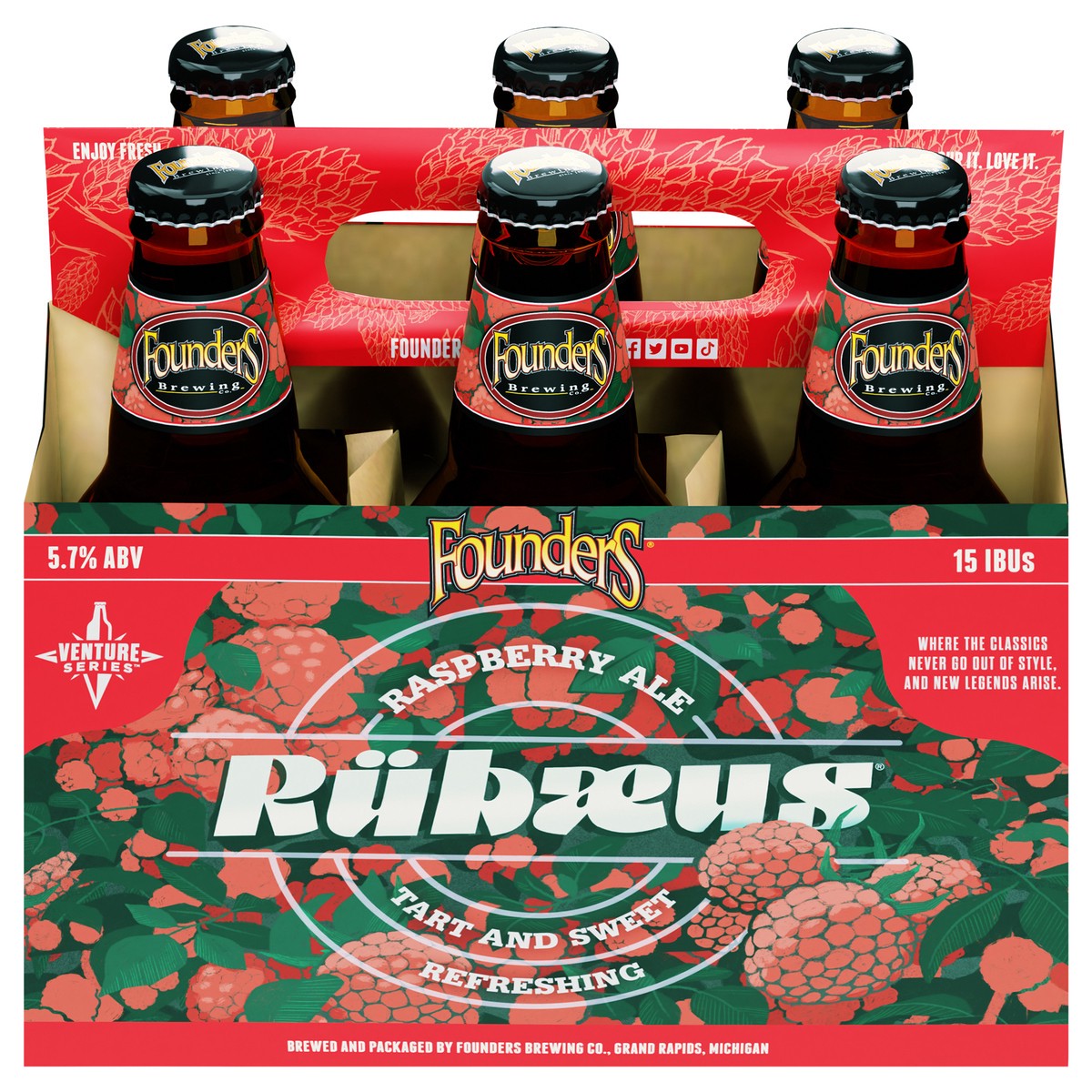 slide 1 of 8, Founders Brewing Co. Brewing Co. Rubaeus Pure Raspberry Ale, 6 ct; 12 fl oz