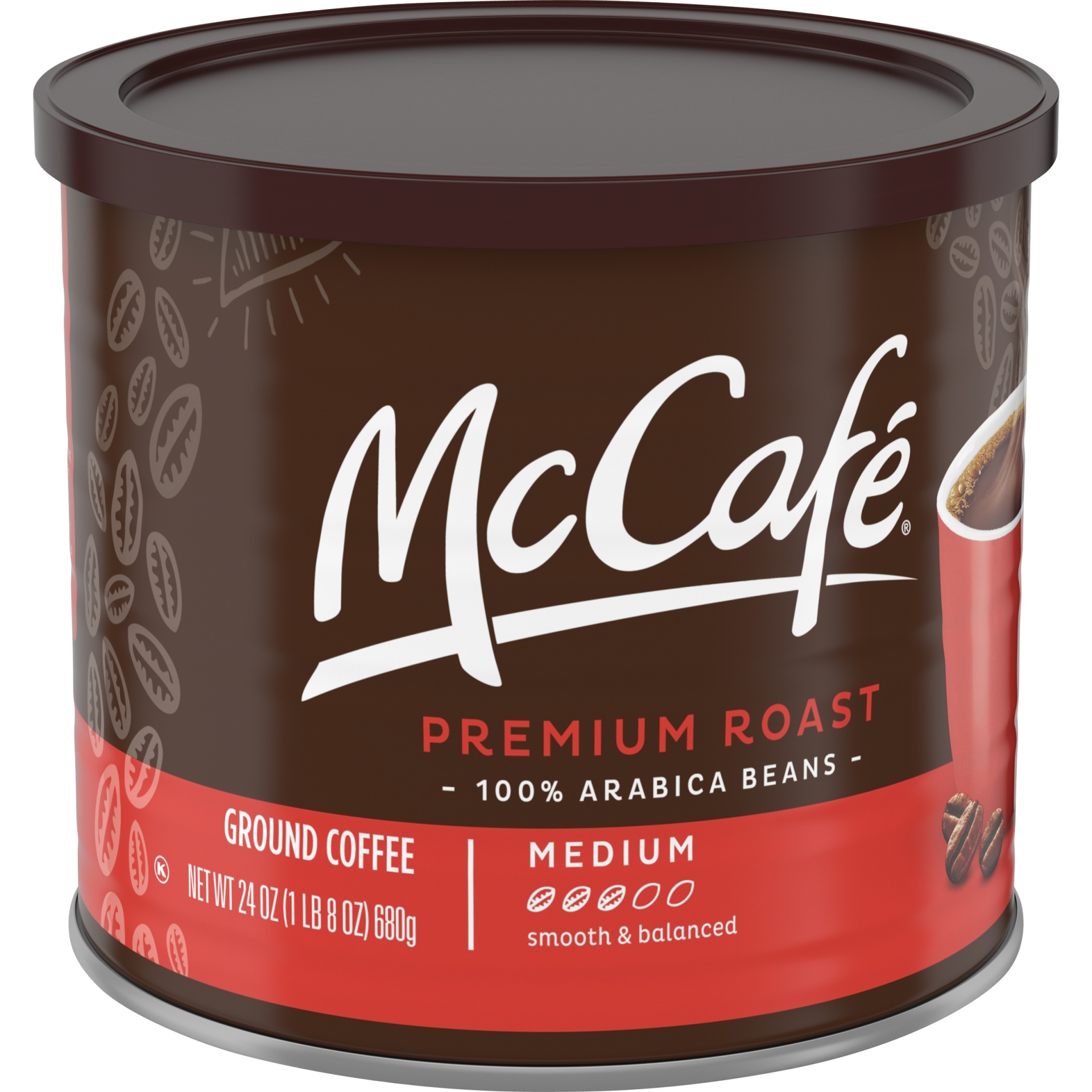 slide 4 of 7, McCafé Premium Roast, Ground Coffee, Medium Roast, Canned - 24 oz, 24 oz