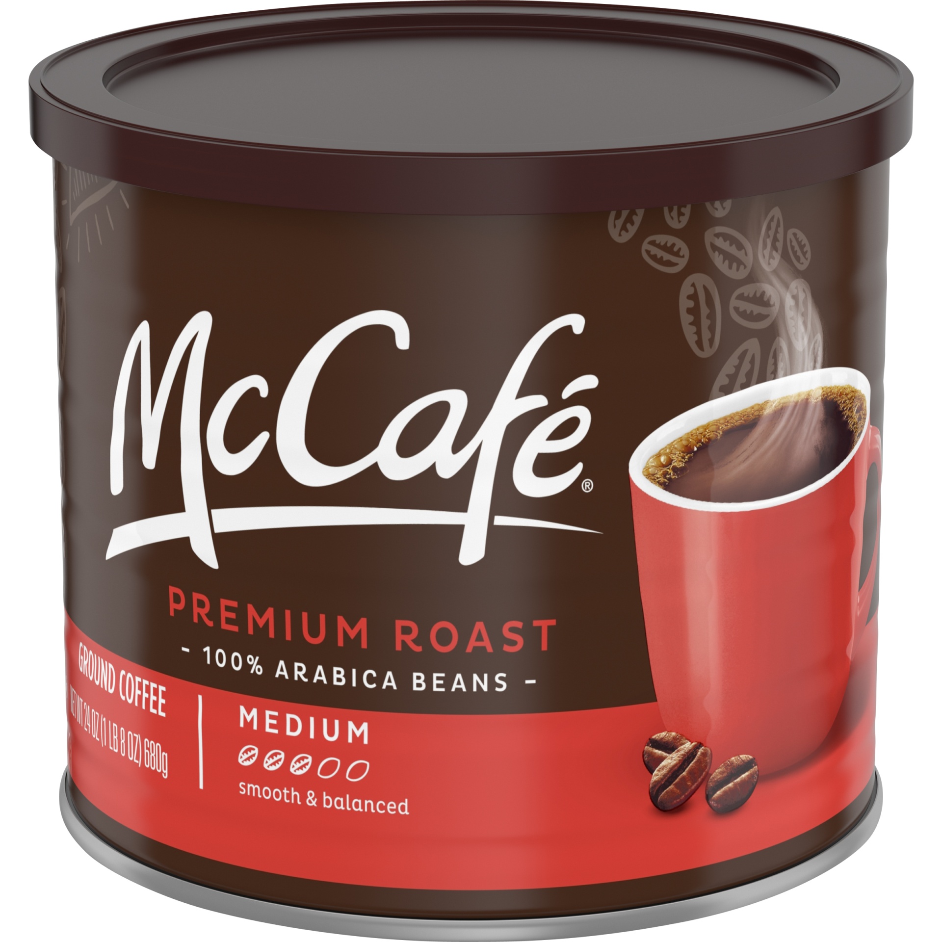 slide 3 of 7, McCafé Premium Roast, Ground Coffee, Medium Roast, Canned - 24 oz, 24 oz