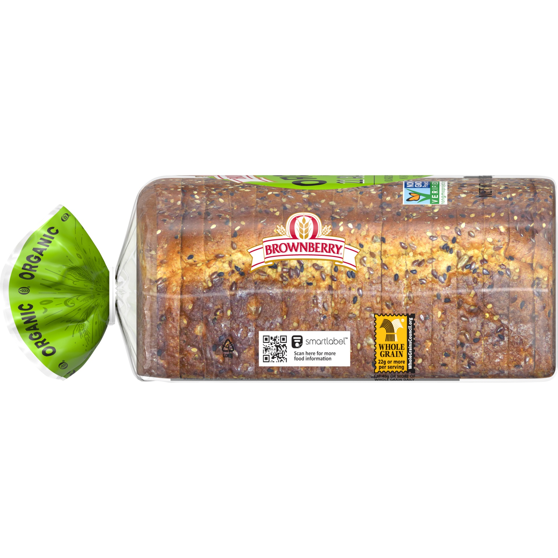 slide 8 of 8, BROWNBERRY Organic 22 Grains & Seeds Bread, 27 oz