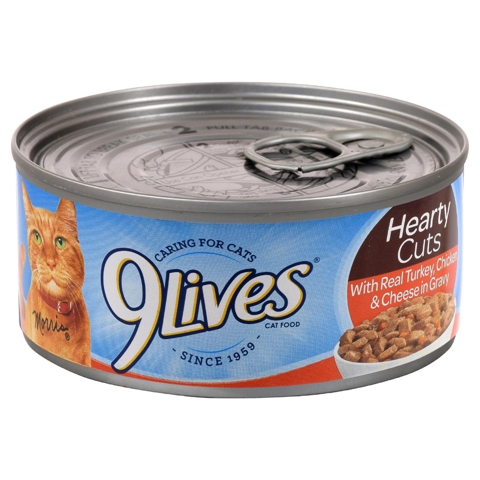 slide 1 of 1, 9Lives Hearty Cuts Turkey & Chicken Cat Food, 5.5 oz
