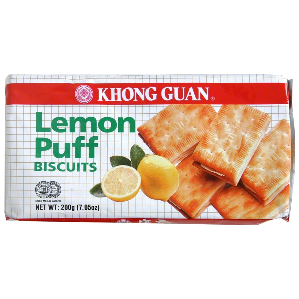 slide 1 of 1, Khong Guan Lemon Puff Biscuits, 7.05 oz