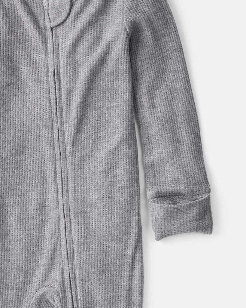 slide 2 of 6, Carter's Carters Baby Boy Solid PurelySoft Long-Sleeve 2-Way Zip Sleep & Play Pajamas - Grey Grey 6M, 1 ct