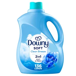 Downy Fabric Softener Liquid (Fabric Conditioner), Clean Breeze Scent, 100 fl oz, 136 Loads