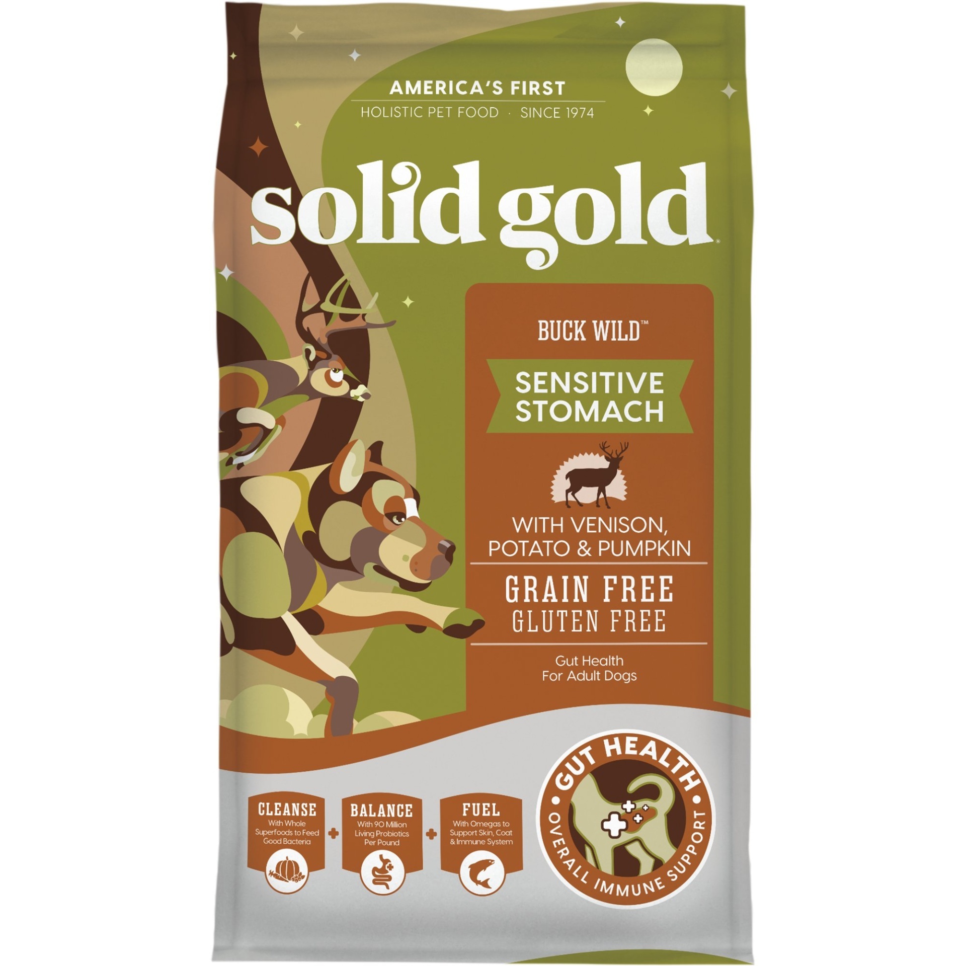 slide 1 of 1, Solid Gold Buck Wild Venison Dog Food, 24 lb