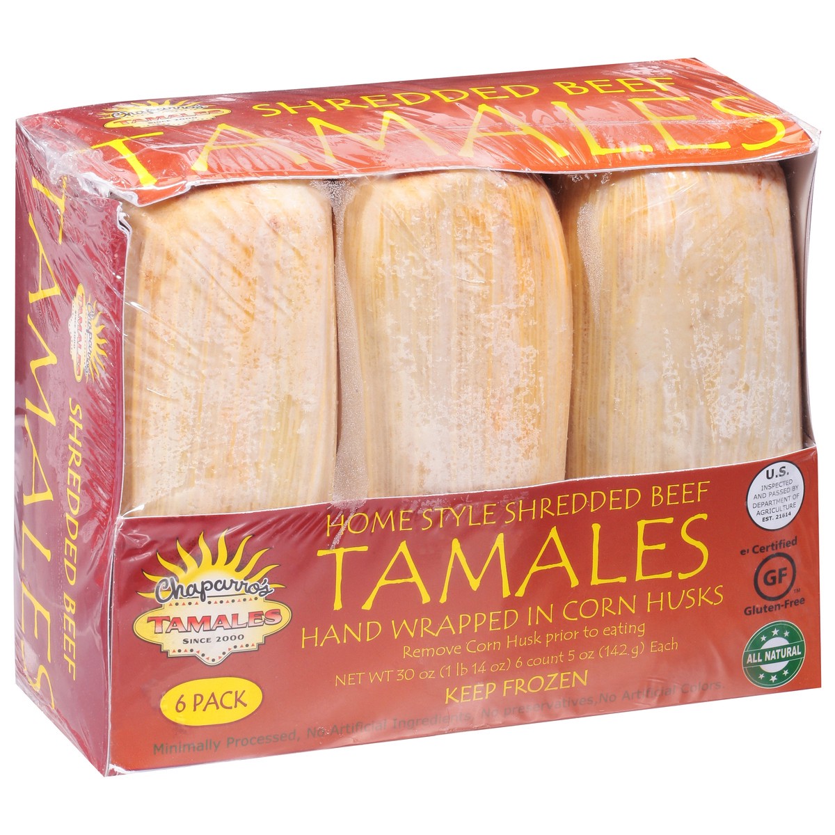 slide 8 of 9, Chaparros Tamales Chaparros Beef Tamales - 30 OZ, 30 oz