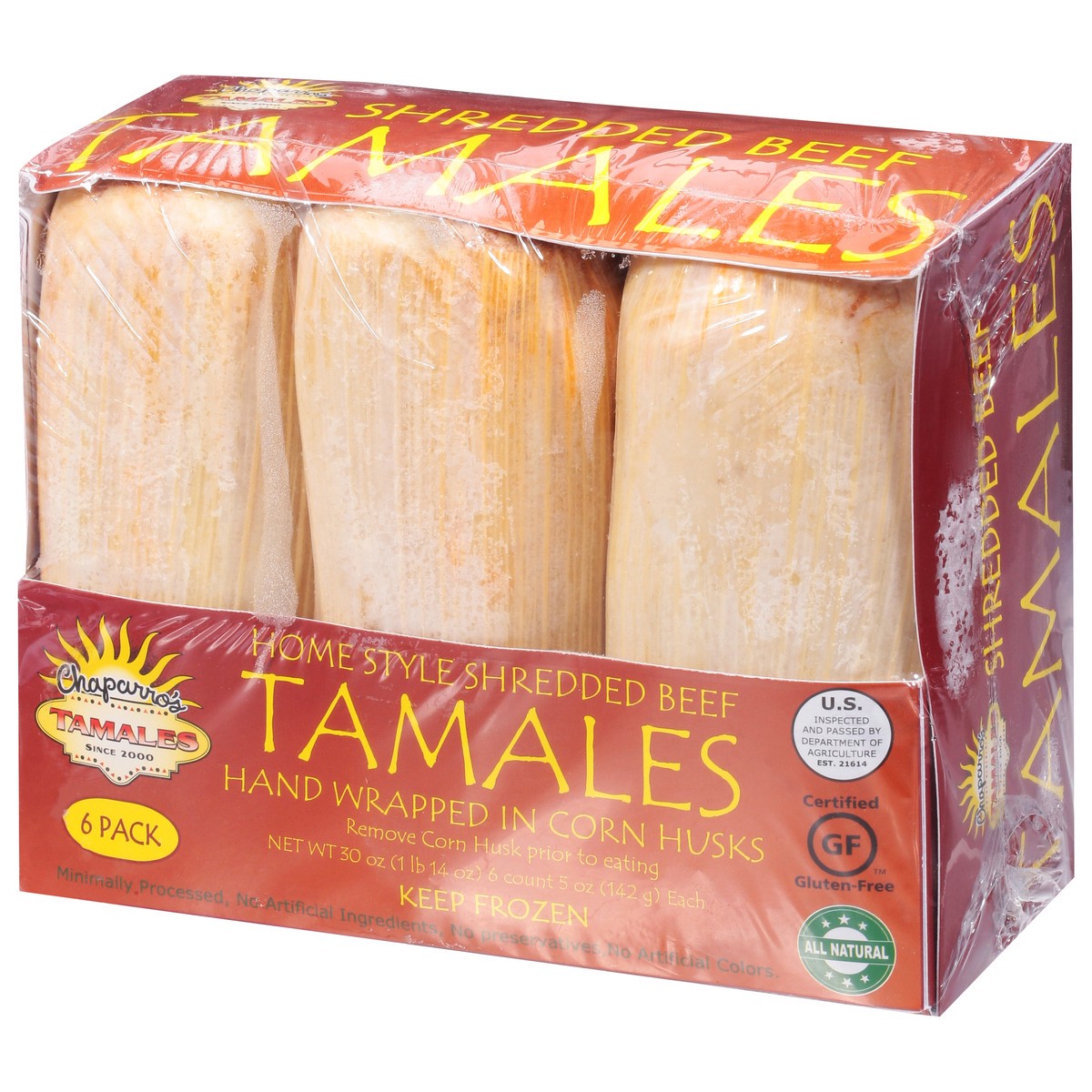 slide 9 of 9, Chaparros Tamales Chaparros Beef Tamales - 30 OZ, 30 oz
