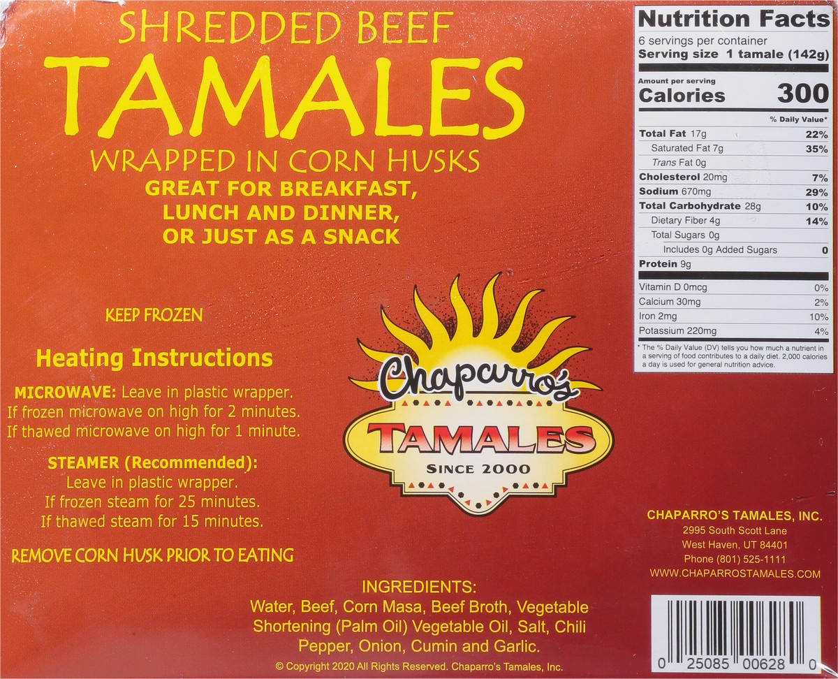 slide 3 of 9, Chaparros Tamales Chaparros Beef Tamales - 30 OZ, 30 oz