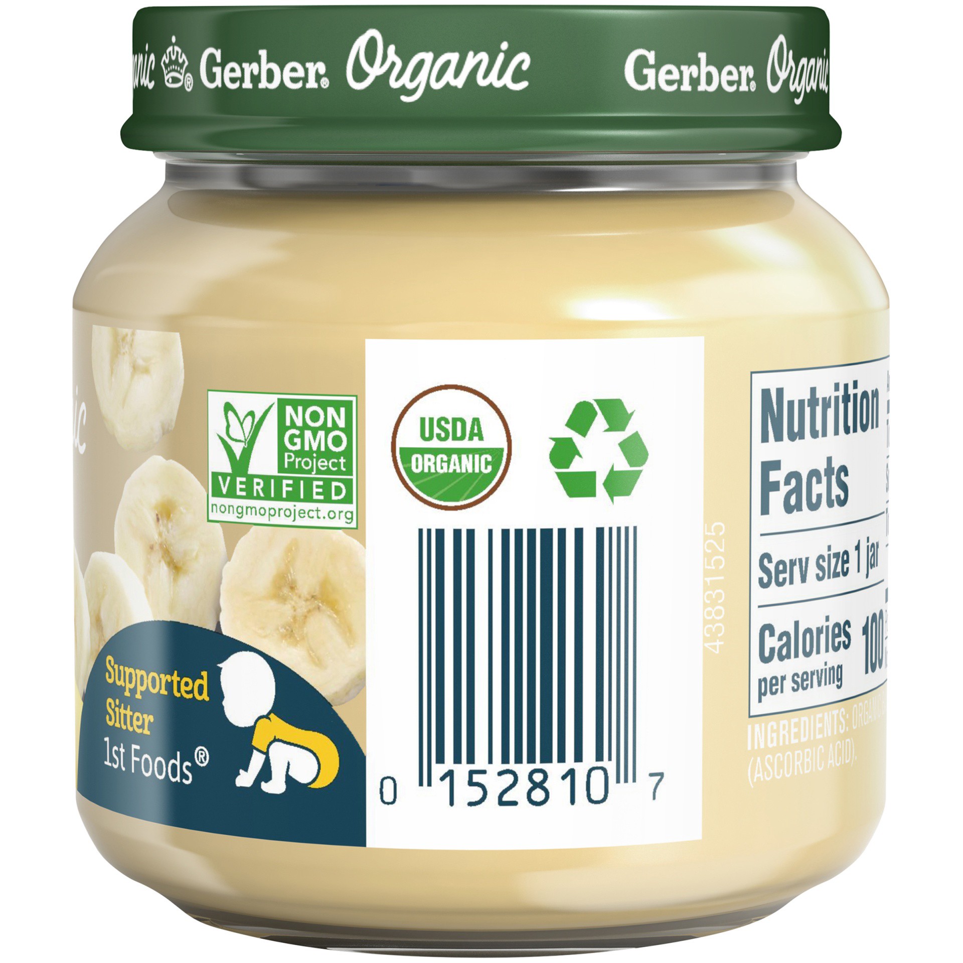 slide 5 of 7, Gerber 1st Foods Organic for Baby Baby Food, Banana, 4 oz Jar, 4 oz
