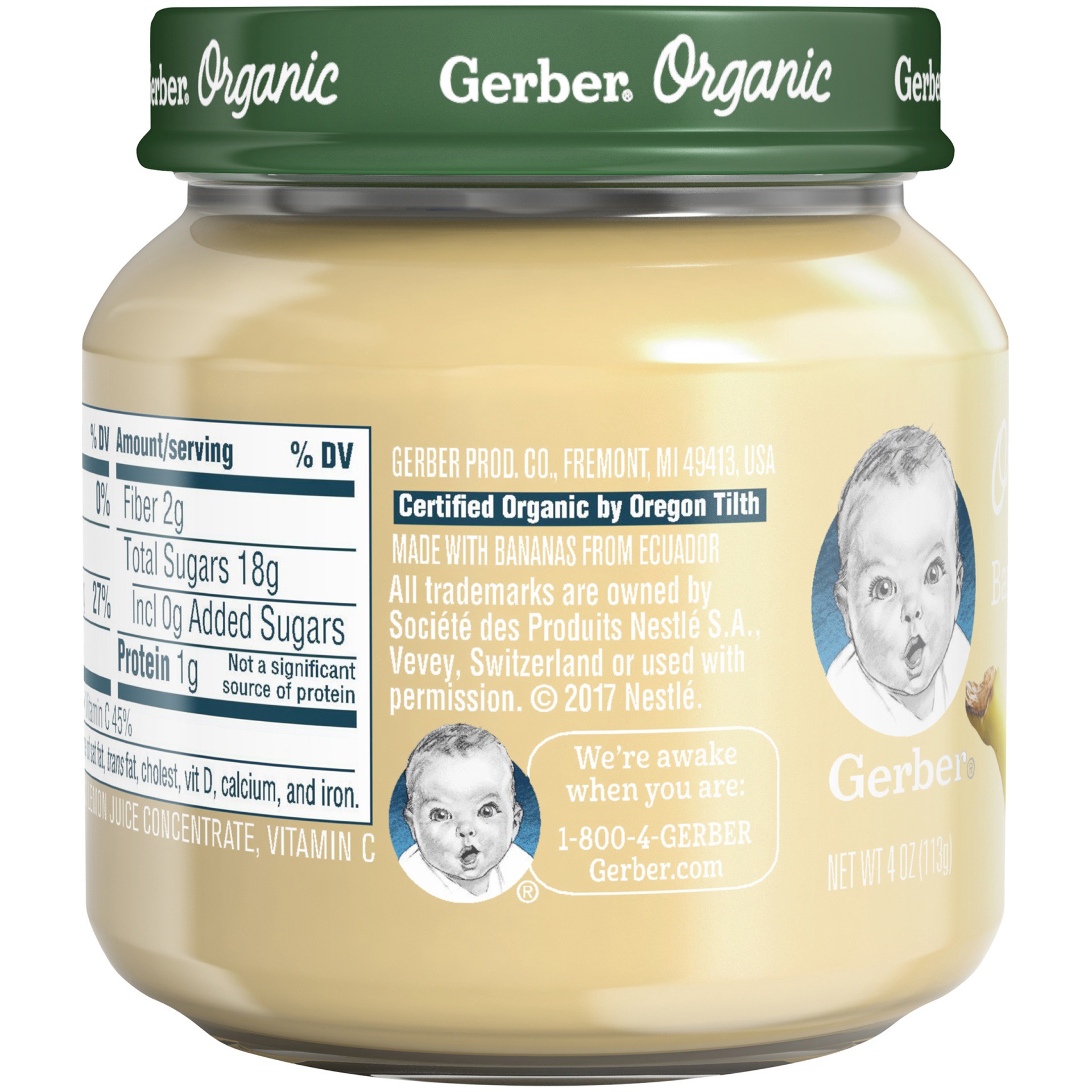 slide 2 of 7, Gerber 1st Foods Organic for Baby Baby Food, Banana, 4 oz Jar, 4 oz
