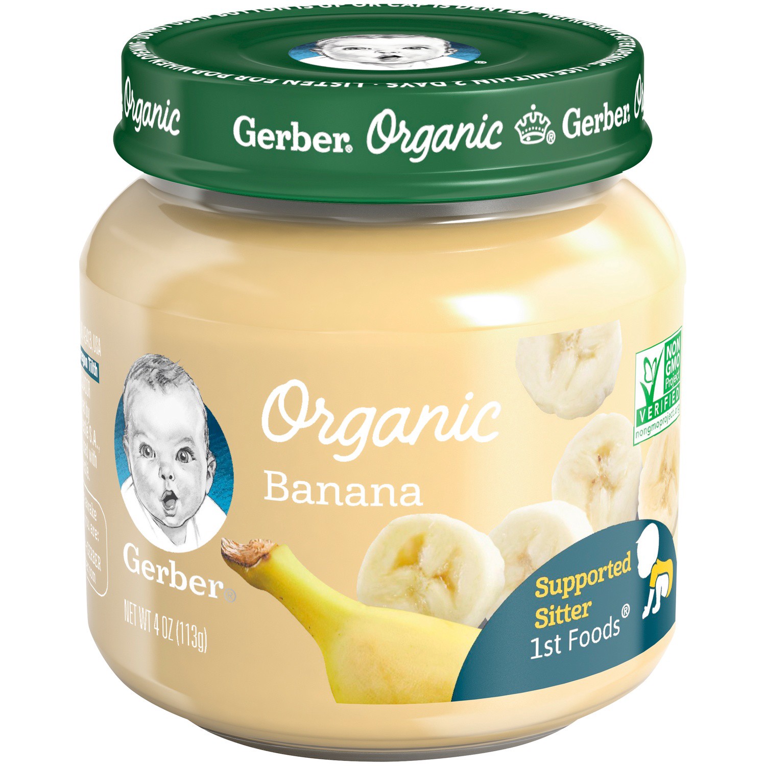 slide 3 of 7, Gerber 1st Foods Organic for Baby Baby Food, Banana, 4 oz Jar, 4 oz
