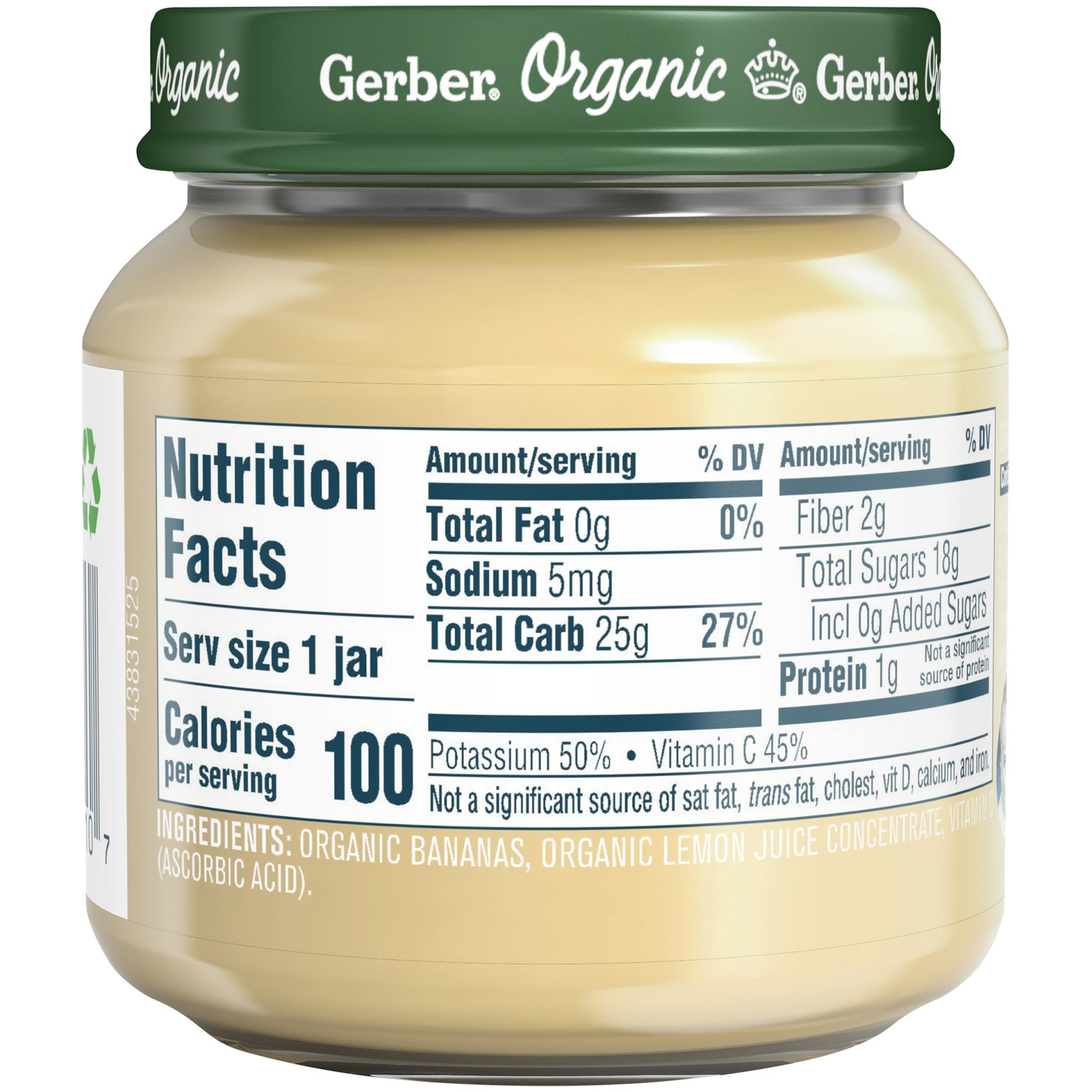 slide 7 of 7, Gerber 1st Foods Organic for Baby Baby Food, Banana, 4 oz Jar, 4 oz