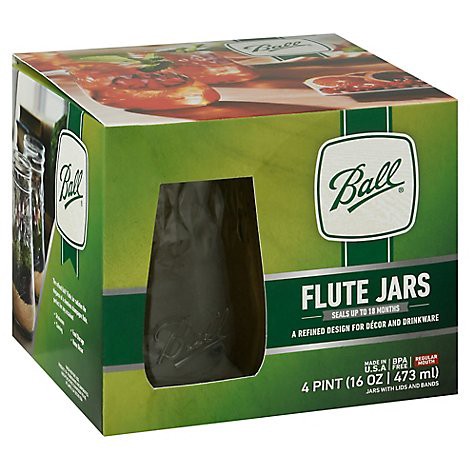 slide 1 of 1, Ball Flute Jars - 16 Oz, 16 oz