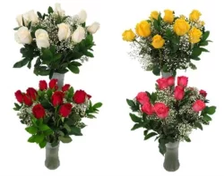 Dozen Rose Vase Arrangement