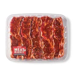 H-E-B Meat Market Marinated Bone-in Beef Flanken Ribs, Ginger Teriyaki - Value Pack