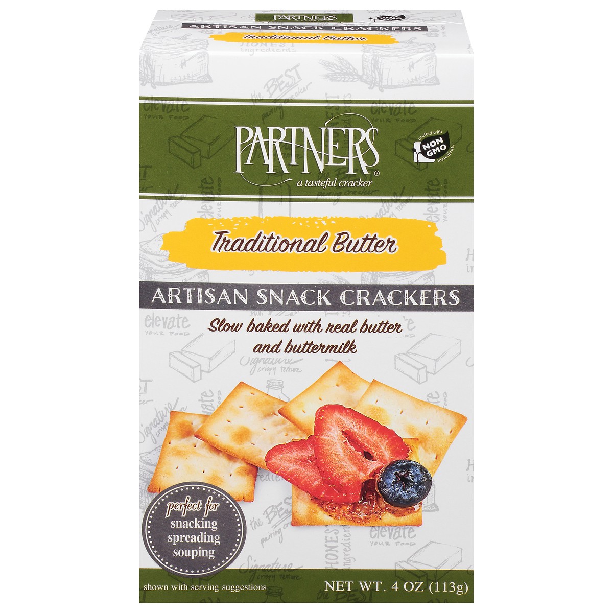 slide 1 of 9, Partners Artisan Traditional Butter Snack Crackers 4 oz, 4 oz