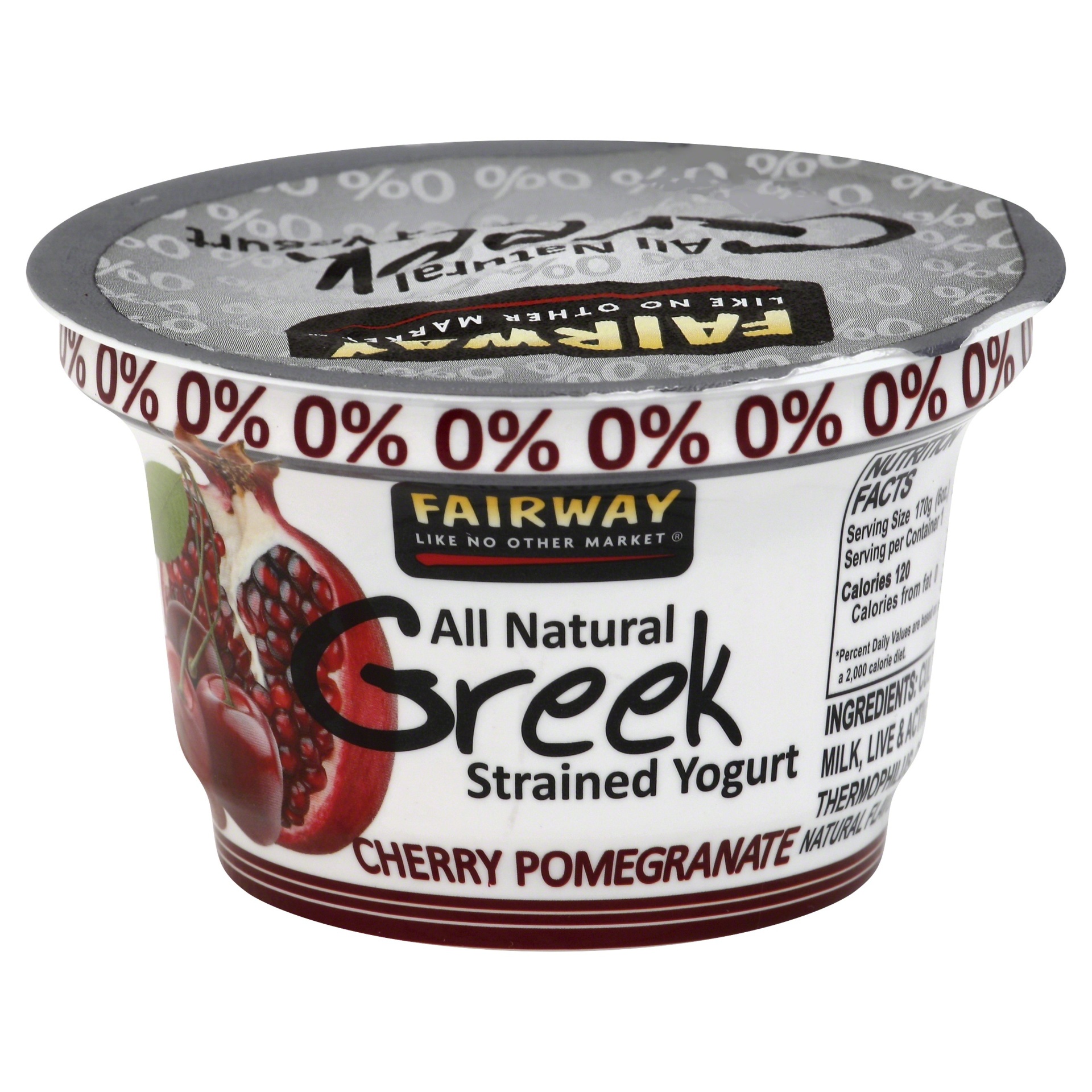 slide 1 of 1, Fairway Greek Yogurt - Cherry Pomegranate, 6 oz