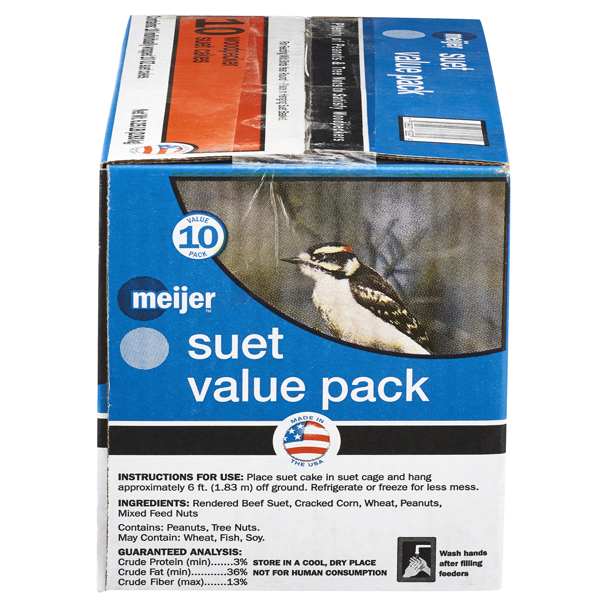 slide 2 of 2, Meijer Woodpecker Blend Wild Bird Suet, Value Pack, 10 ct