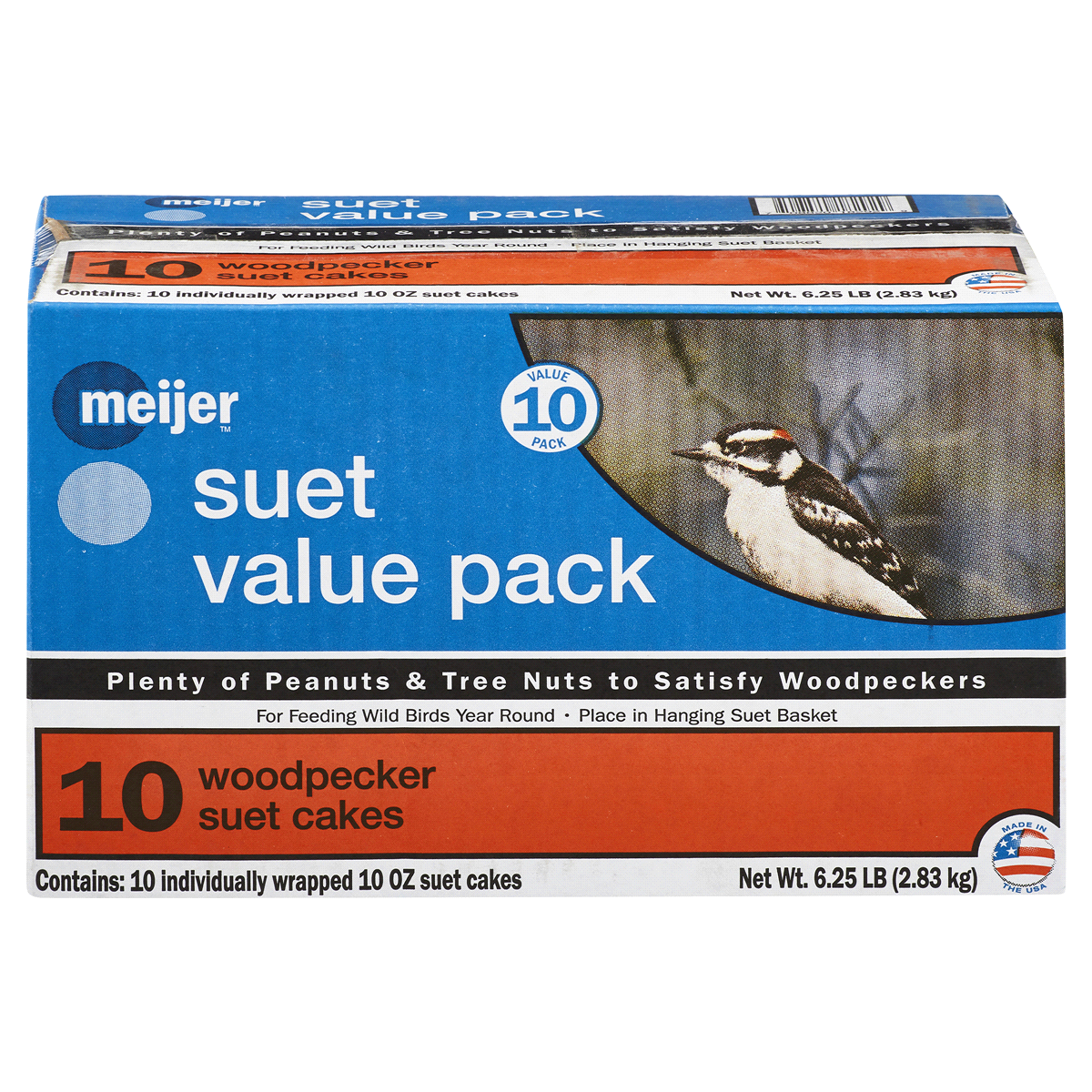 slide 1 of 2, Meijer Woodpecker Blend Wild Bird Suet, Value Pack, 10 ct