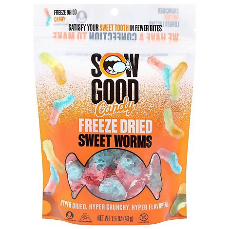 slide 1 of 1, Sow Good Freeze Dried Sour Worms - 1.5 O, 1 ct