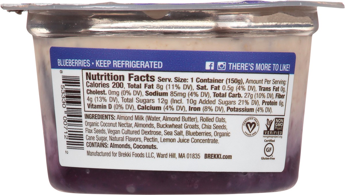 slide 4 of 12, brekki Blueberries Ready-to-eat Oats, 1 ct