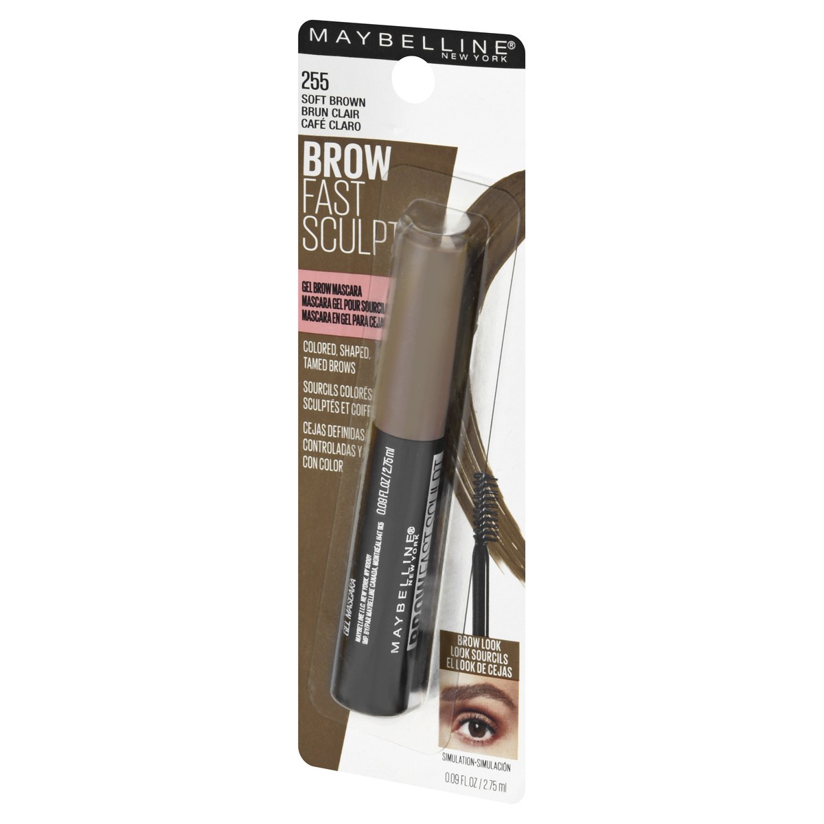 slide 4 of 9, Maybelline Brow Fast Sculpt Soft Brown 255 Gel Brow Mascara 0.09 fl oz, 0.09 fl oz