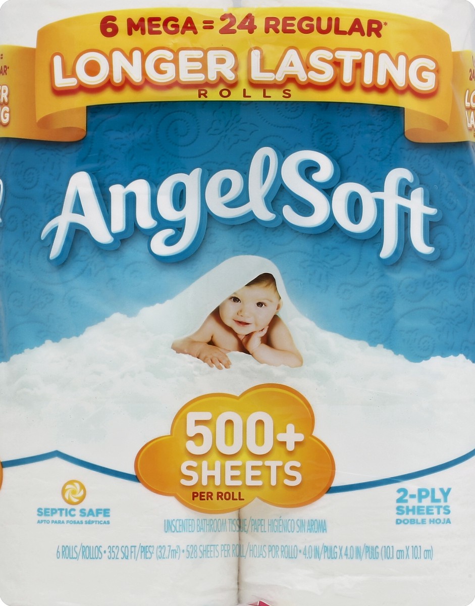 slide 4 of 4, Angel Soft Bathroom Tissue 6 ea, 6 ct